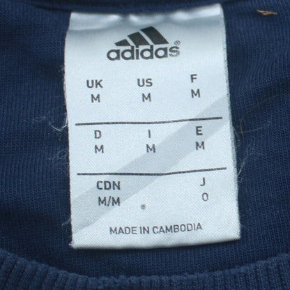 Adidas Mens Blue Pullover Sweatshirt M Crew Neck Regular Fit