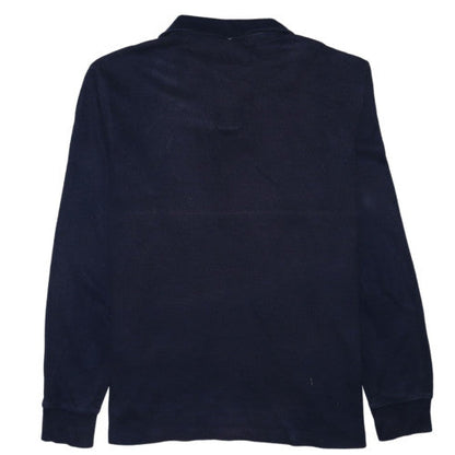 Ralph Lauren Men's Blue Cotton 1/4 Zip Collared Jumper Size M
