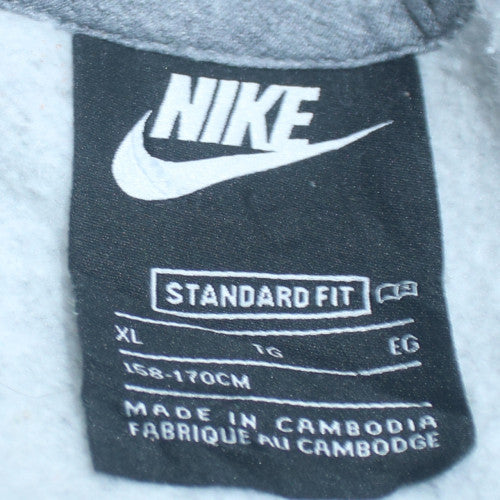 Nike Boys Grey Full Zip Fleece Hoodie XL - Casual Sportswear