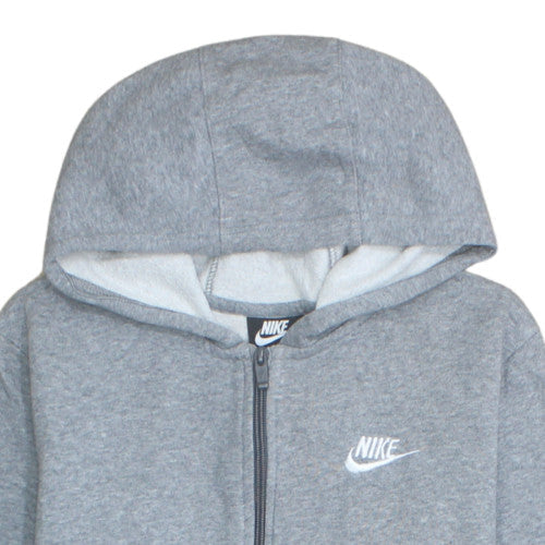 Nike Boys Grey Full Zip Fleece Hoodie XL - Casual Sportswear