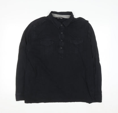 Marks and Spencer Autograph Men's Black XL Cotton Long Sleeve Casual Shirt
