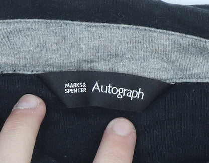 Marks and Spencer Autograph Men's Black XL Cotton Long Sleeve Casual Shirt