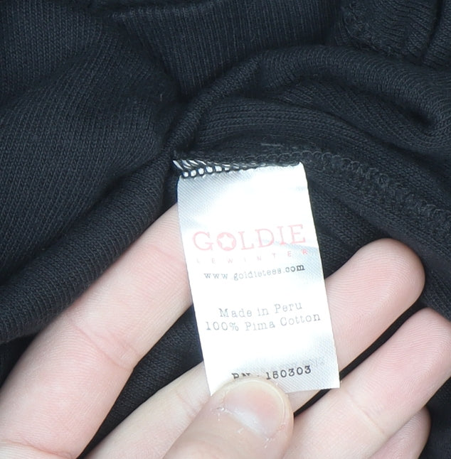 Goldie Lewinter Women's Black XS Pullover Sweatshirt 100% Pima Cotton