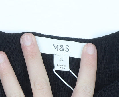 Marks and Spencer Women's Black Plus Size 24 Sleeveless Knit Tank Top