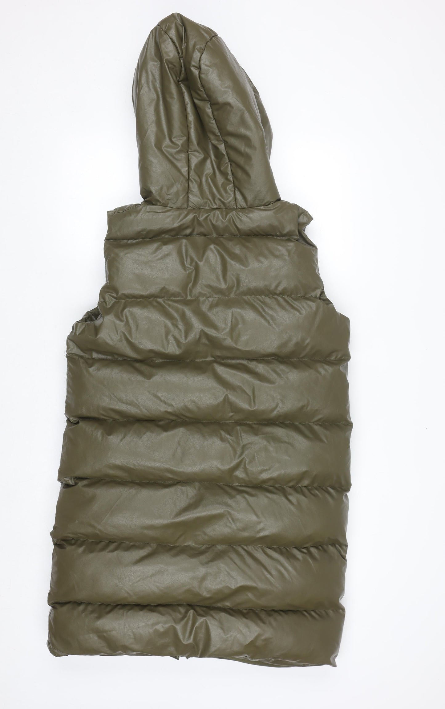 Blue Vanilla Womens Green Hooded Puffer Waistcoat M
