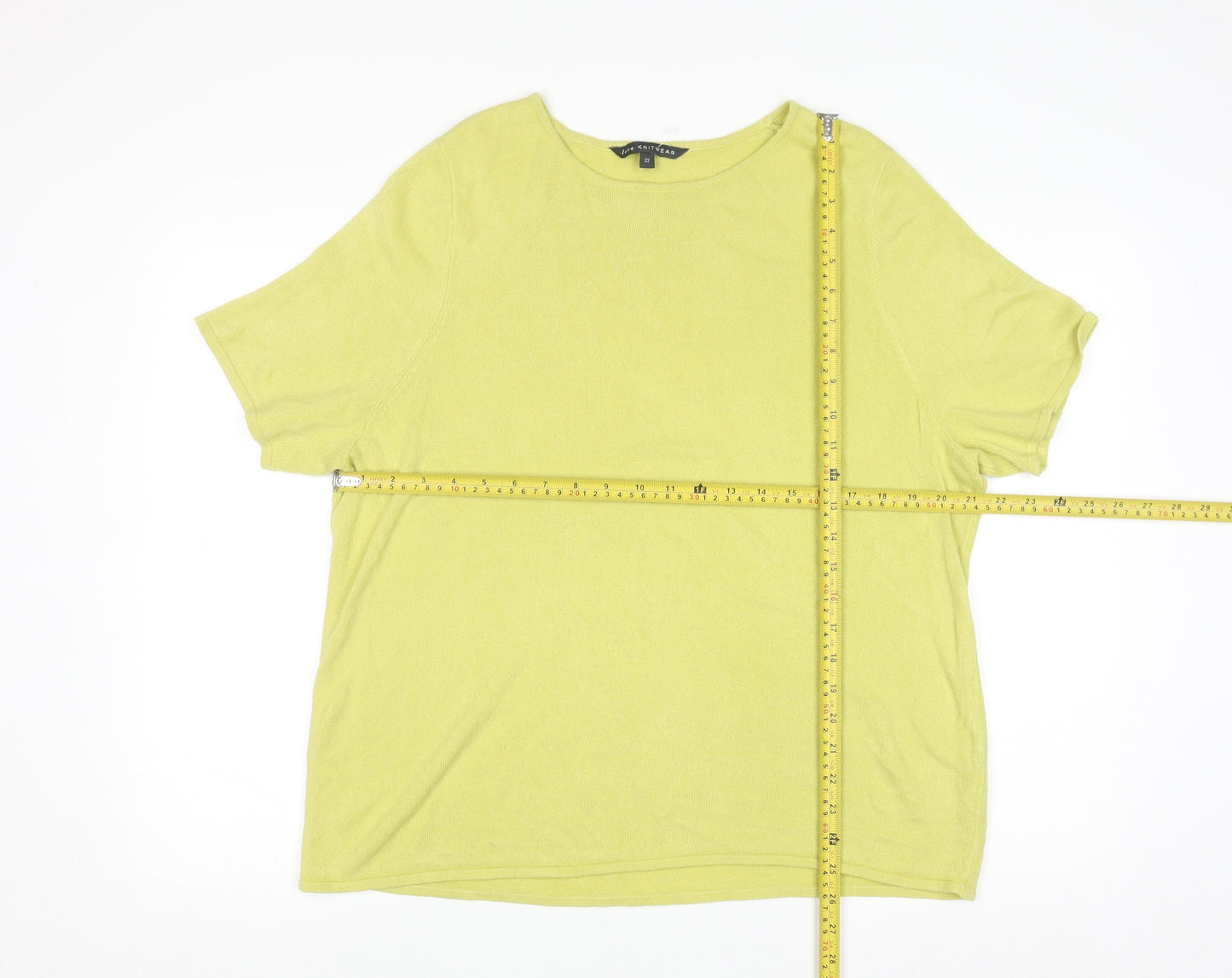 Love Knitwear Women's Green Size 22 Short Sleeve Acrylic Jumper