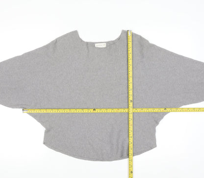 Apricot Womens Grey Boat Neck Batwing Knit Jumper Size 10