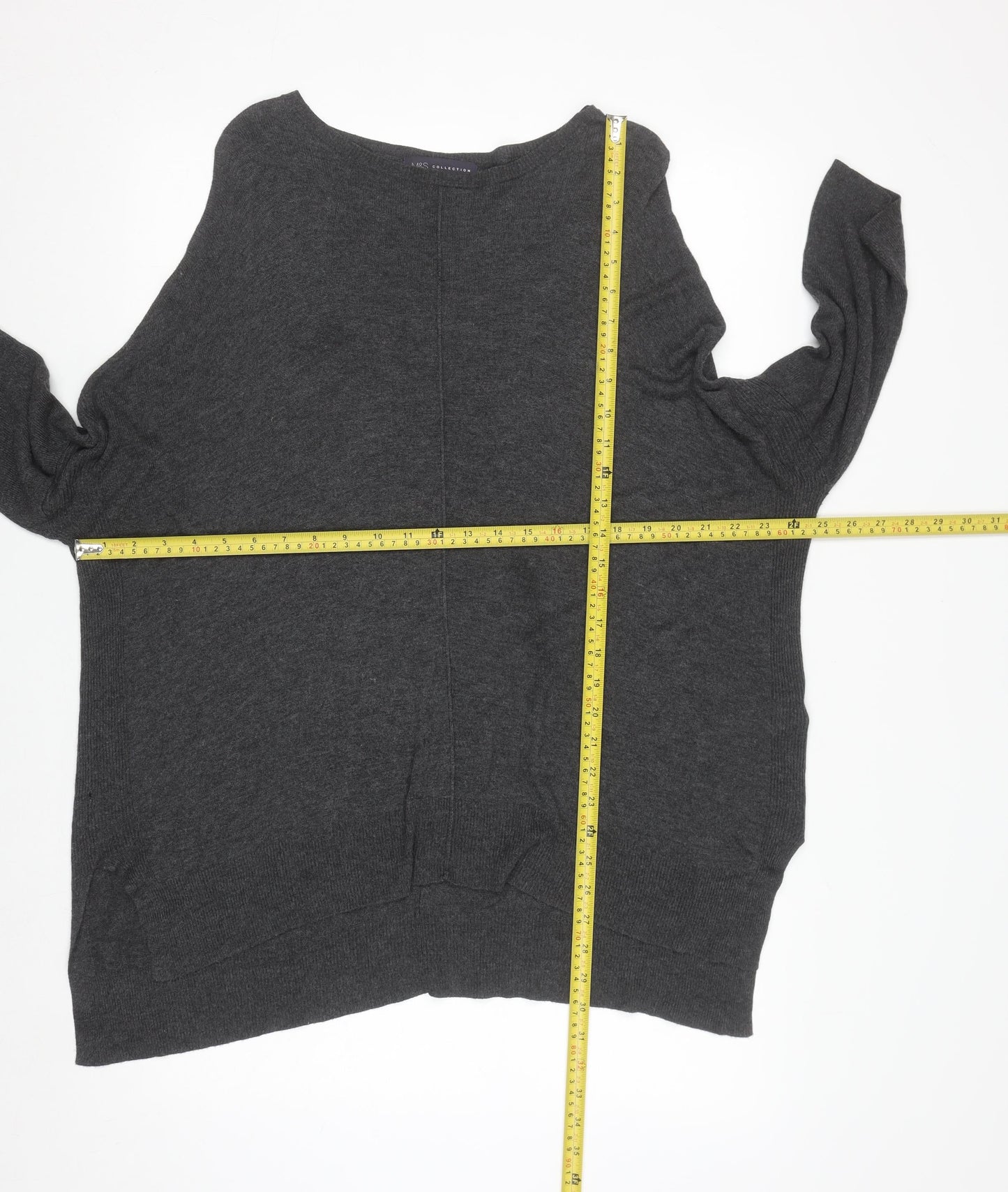 Marks and Spencer Women’s Grey Size 14 Crew Neck Viscose Jumper