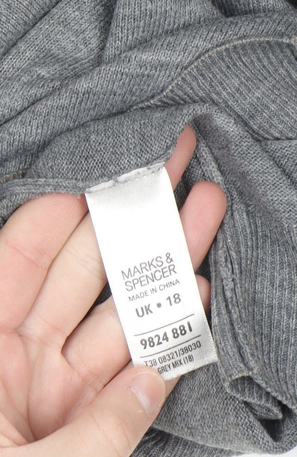 Marks and Spencer Women’s Grey Roll Neck Long Sleeve Jumper Size 18