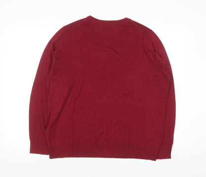 Marks and Spencer Women's Red Size 18 Extra Fine Merino Wool Jumper