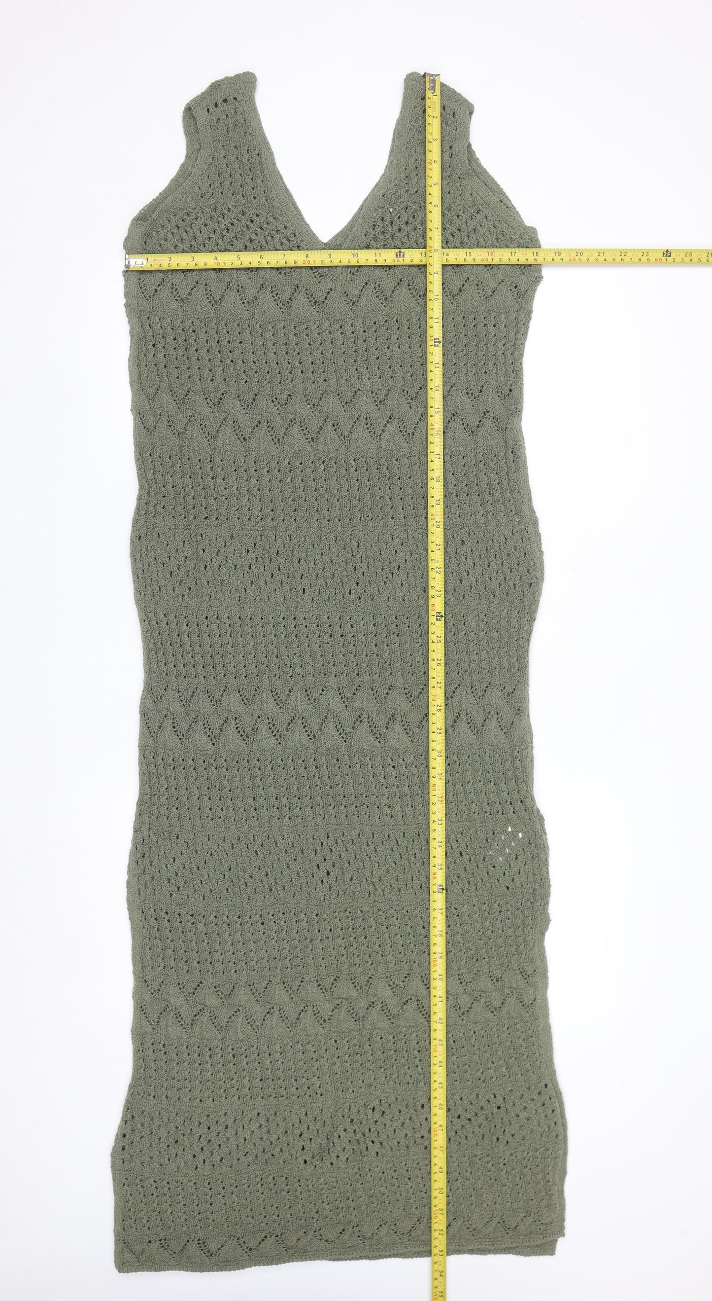 Marks and Spencer Women’s Green Crochet Midi Sleeveless Dress L