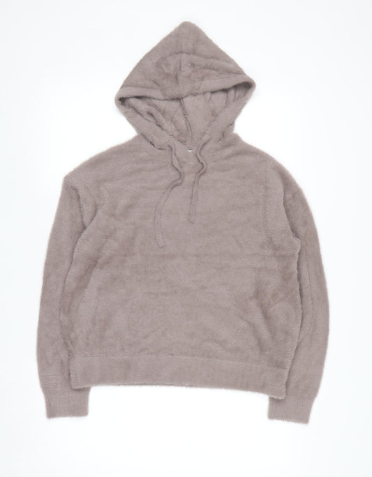 Marks and Spencer Womens Beige Fuzzy Pullover Hoodie Size S
