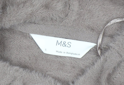 Marks and Spencer Womens Beige Fuzzy Pullover Hoodie Size S