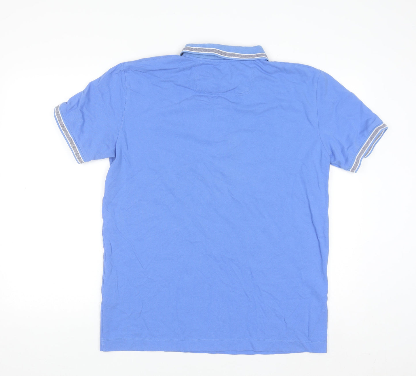 6th Sense Men's Blue Cotton Short Sleeve Polo Shirt Size L