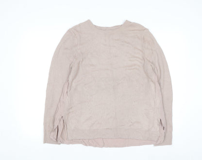 Marks and Spencer Per Una Women’s Beige Long Sleeve Pullover Jumper Size 16