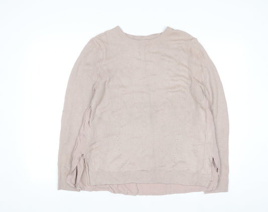 Marks and Spencer Per Una Women’s Beige Long Sleeve Pullover Jumper Size 16