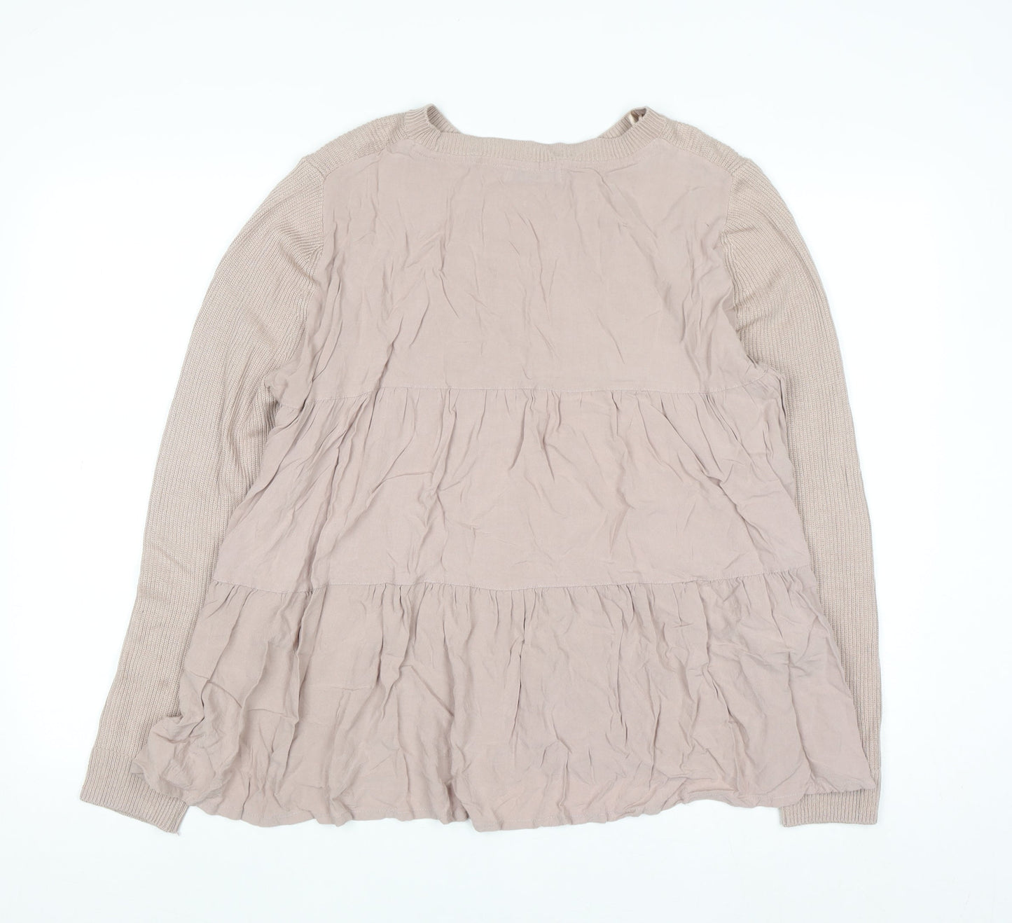 Marks and Spencer Per Una Women’s Beige Long Sleeve Pullover Jumper Size 16