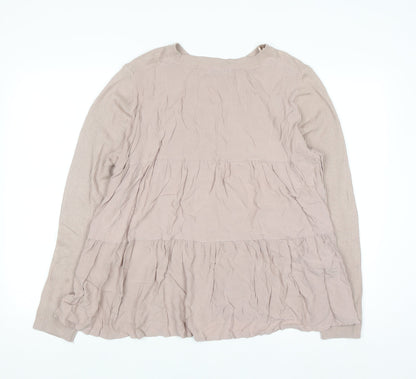 Marks and Spencer Per Una Women’s Beige Long Sleeve Pullover Jumper Size 16