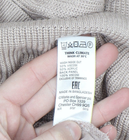Marks and Spencer Per Una Women’s Beige Long Sleeve Pullover Jumper Size 16