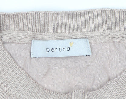 Marks and Spencer Per Una Women’s Beige Long Sleeve Pullover Jumper Size 16