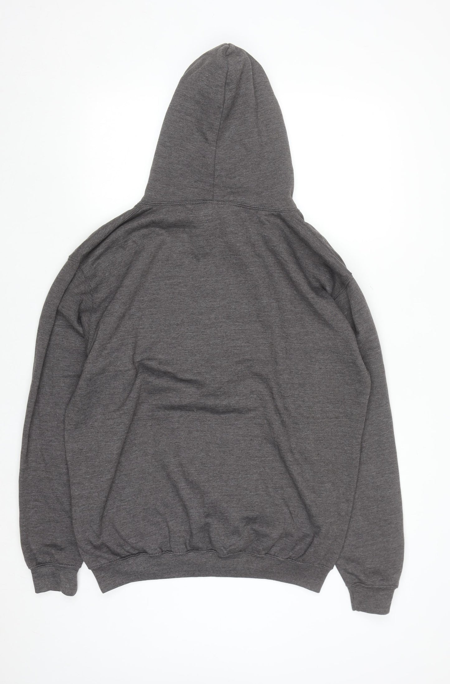 The Smiler Men’s Grey Pullover Hoodie L Logo Graphic Fleece