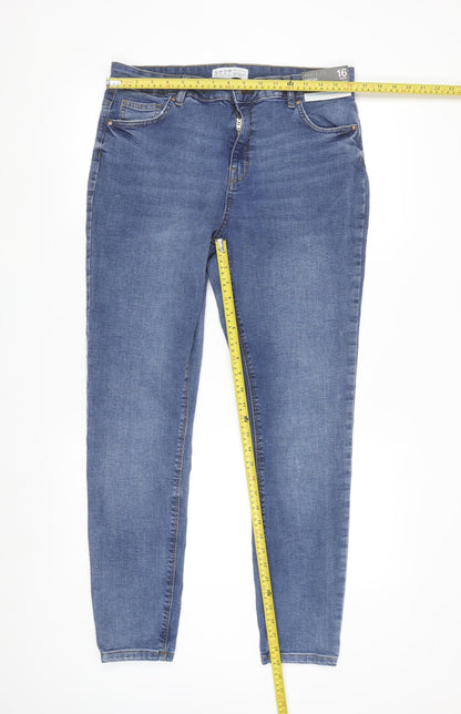 Primark Women Blue High Waist Skinny Jeans Size 16 Stretch Denim