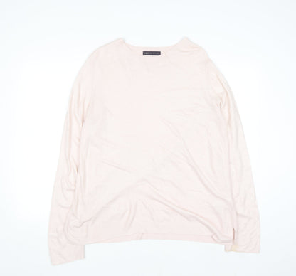 Marks and Spencer Women’s Pale Pink Cotton Blend Crew Neck Jumper Size 18