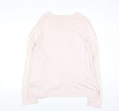 Marks and Spencer Women’s Pale Pink Cotton Blend Crew Neck Jumper Size 18