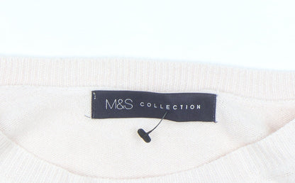 Marks and Spencer Women’s Pale Pink Cotton Blend Crew Neck Jumper Size 18