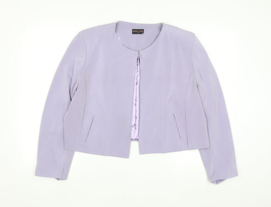 Anna Rose Women Purple Size 18 Cropped Suit Jacket Lined Blazer