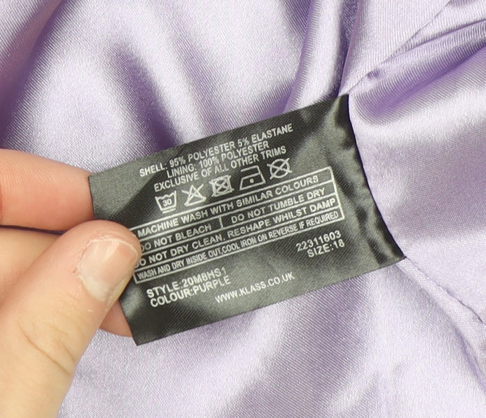 Anna Rose Women Purple Size 18 Cropped Suit Jacket Lined Blazer