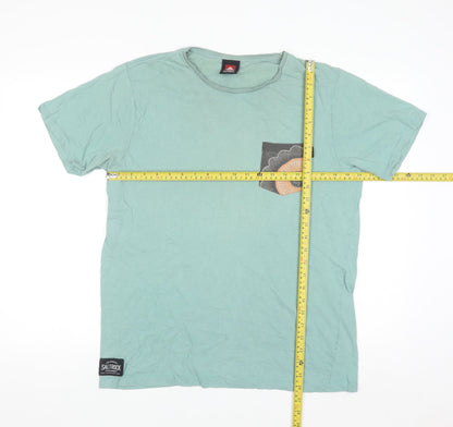 Saltrock Women Green Cotton Short Sleeve Crew Neck T-Shirt M