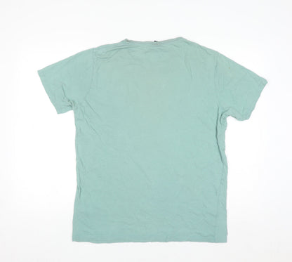 Saltrock Women Green Cotton Short Sleeve Crew Neck T-Shirt M