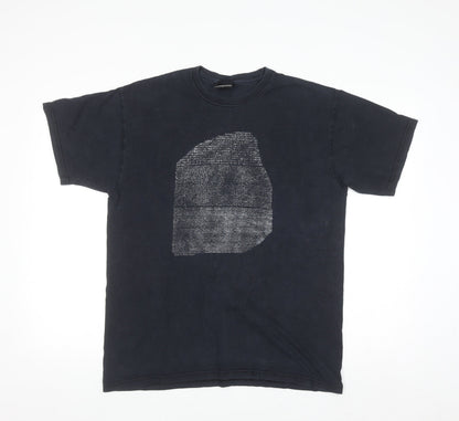 The British Museum Men's Black Cotton Graphic T-Shirt Size L