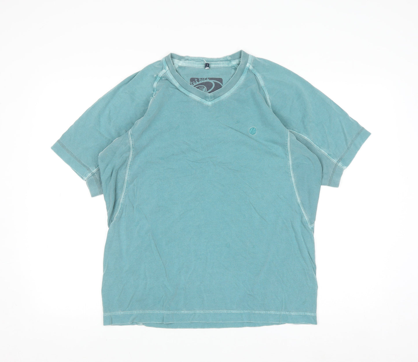 Fat Face Men’s Green V-Neck Cotton T-Shirt Size S Casual