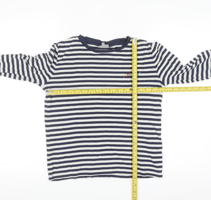 Oliver Bonas Womens Navy White Striped Long Sleeve Cotton T-Shirt Size 10