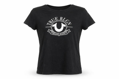 True Religion Women's Black XL Logo Cotton T-Shirt