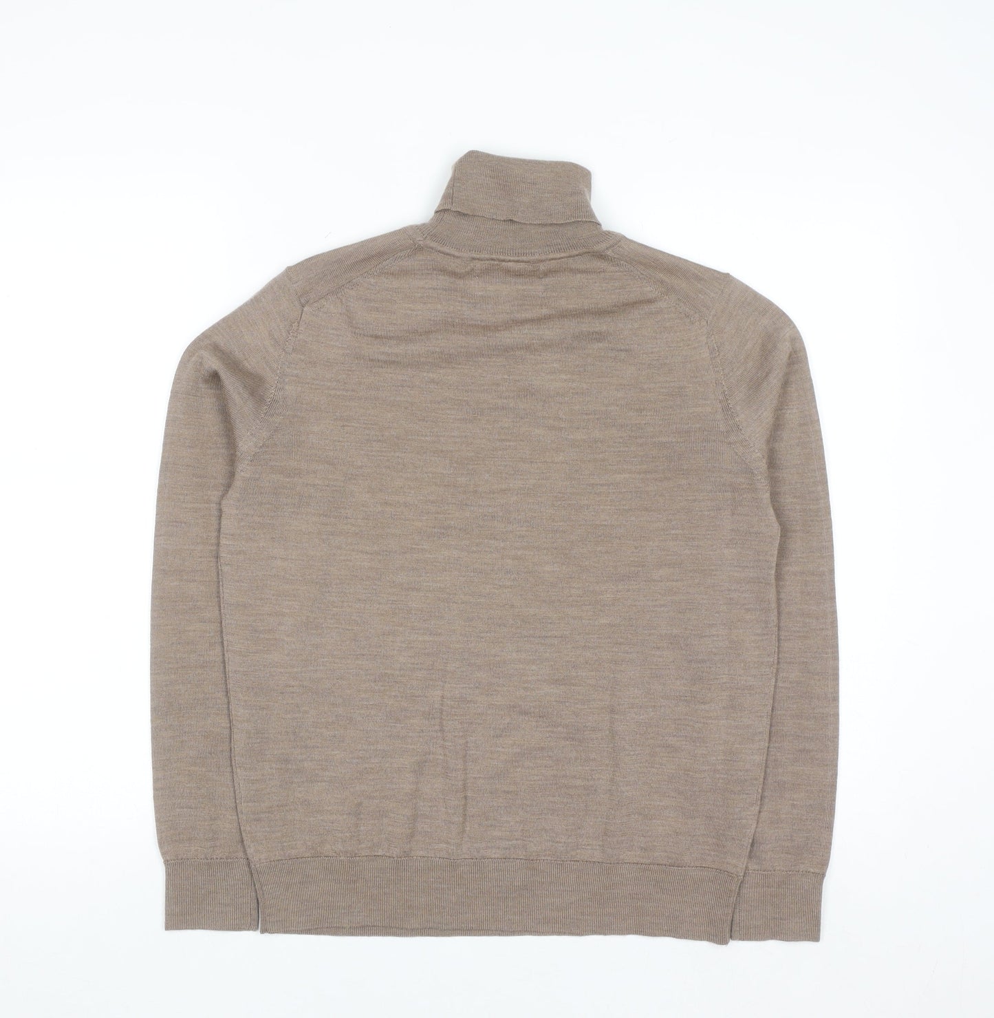 Marks and Spencer Women’s Beige Roll Neck Merino Wool Jumper Size 12