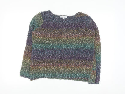 Red Herring Women’s Multicoloured Chunky Knit Wool Blend Pullover Jumper M
