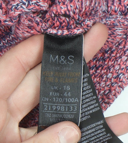 Marks and Spencer Per Una Women’s Multicoloured Full Zip Knit Cardigan Size 16