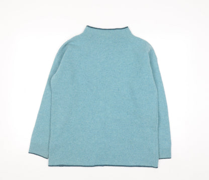 Celtic & Co. Women's Blue Wool High Neck Jumper Size S