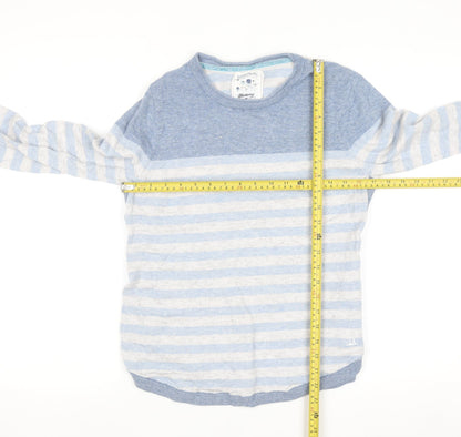 Debenhams Mantaray Womens Blue Striped Crew Neck Jumper Size 12