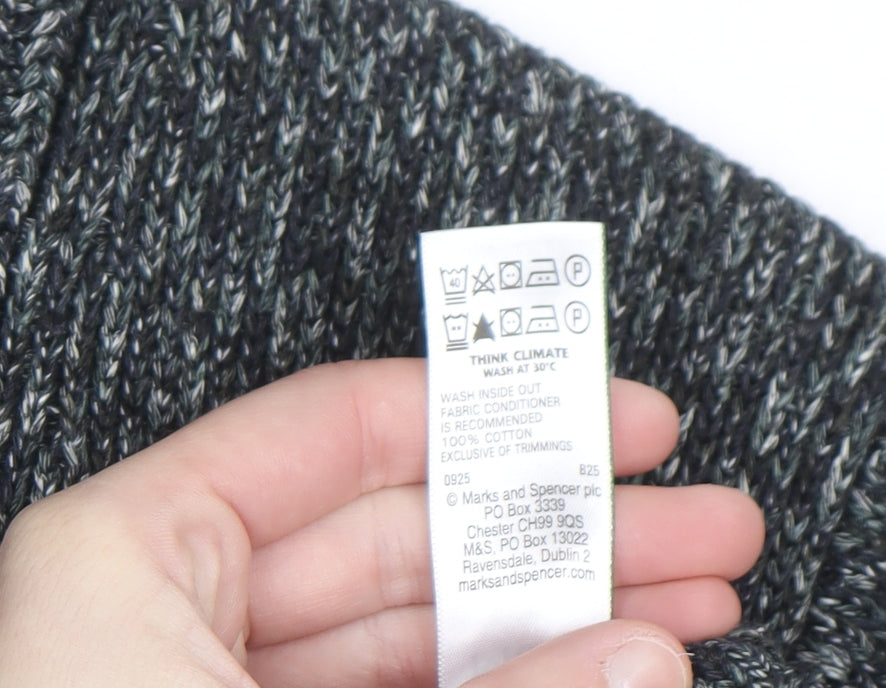 Marks and Spencer Men's Grey Cotton 1/2 Zip Jumper M Regular