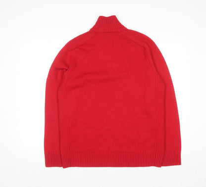 Rossignol Men’s Red Merino Wool Half Zip Ski Jumper L