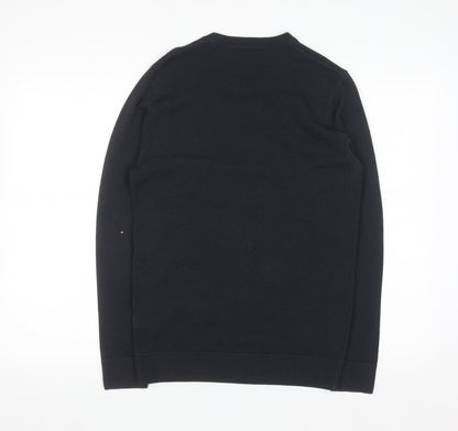Marks and Spencer Men's Blue XS Christmas Bear Knit Jumper