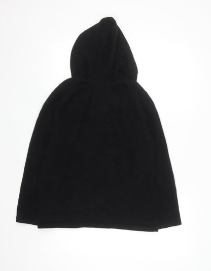 Pure Collection Women Black Size 16 Cashmere Pullover Hoodie