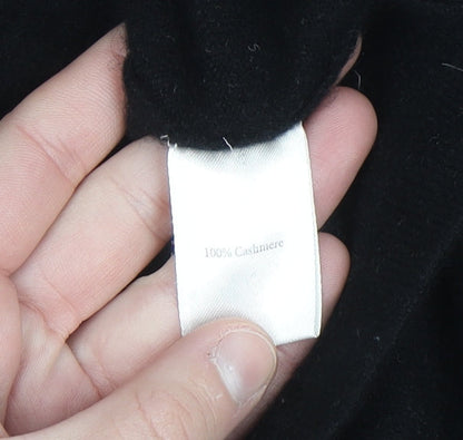 Pure Collection Women Black Size 16 Cashmere Pullover Hoodie