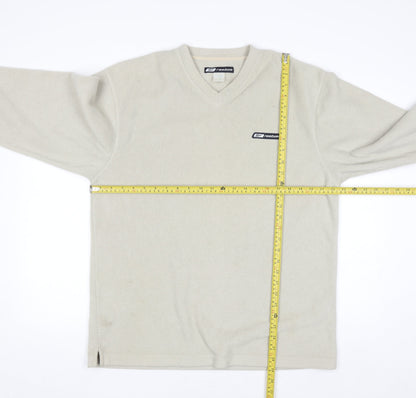 Reebok Men's Beige Fleece V-Neck Pullover Sweatshirt M