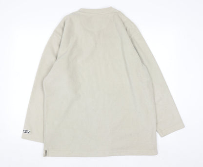 Reebok Men's Beige Fleece V-Neck Pullover Sweatshirt M