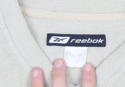 Reebok Men's Beige Fleece V-Neck Pullover Sweatshirt M